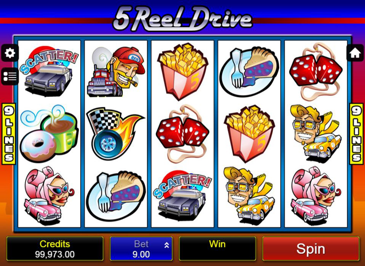 Shift it up to top gear with 5 reel drive online slot