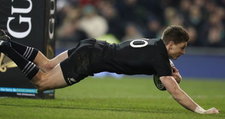 Beauden Barrett in action for New Zealand.