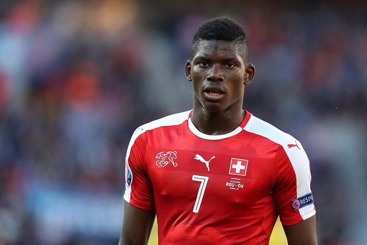 Breel Embolo in action for Switzerland