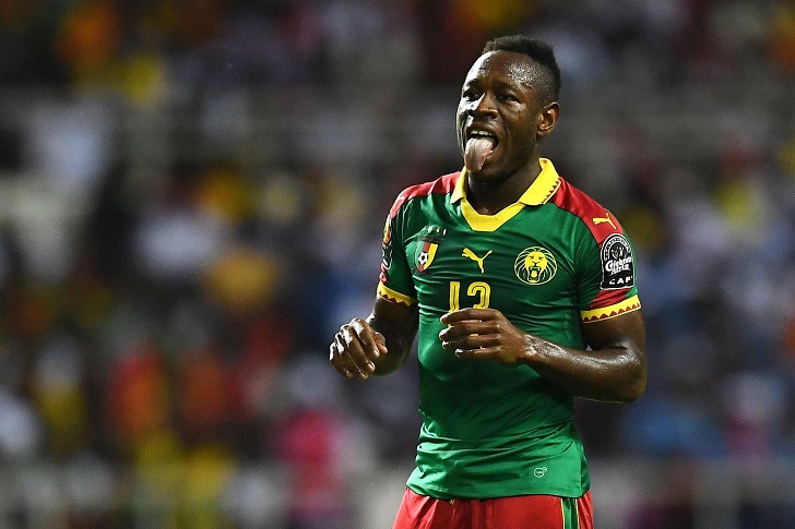 Christian Bassogog in action for Cameroon.