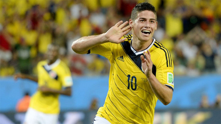 James Rodríguez in action for Colombia