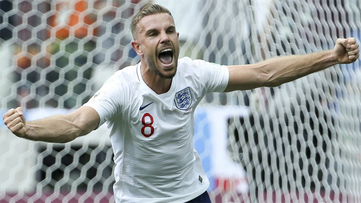 Jordan Henderson in action for England.