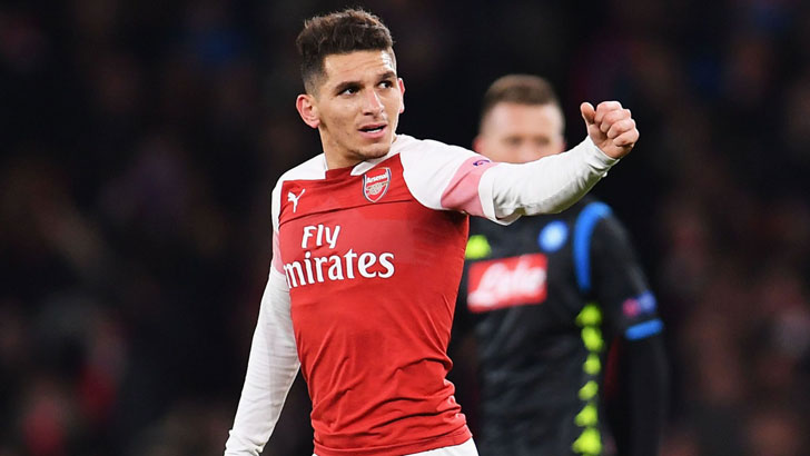 Lucas Torreira in action for Arsenal