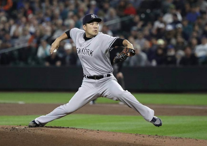 Masahiro Tanaka in action.