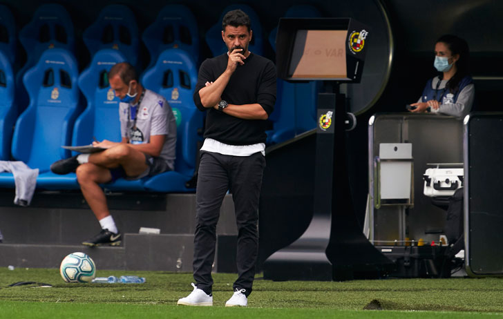 Sandro Ramirez of Huesca Michel - Huesca manager