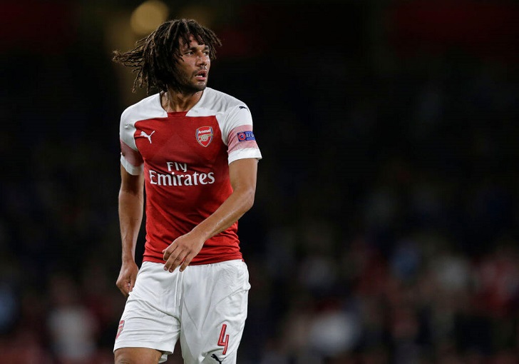 Mohamed Elneny in action for Arsenal.