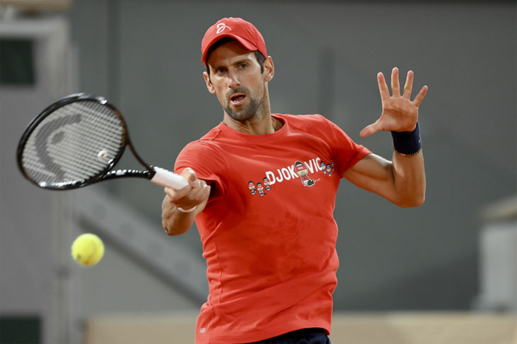 Novak Djokovic in action