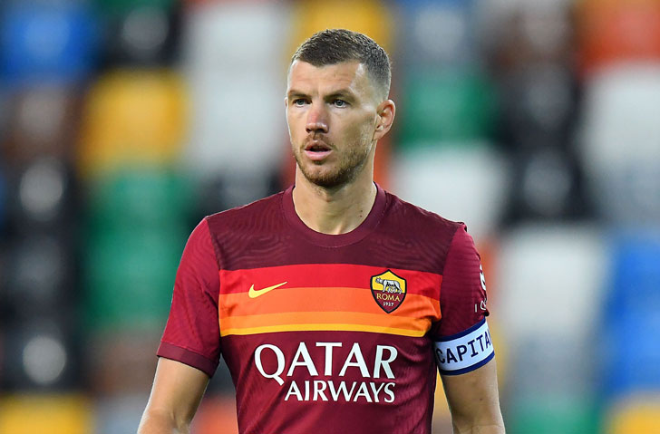 Roma forward Edin Dzeko Roma forward Edin Dzeko