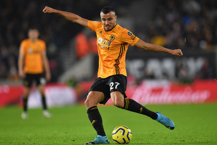 Romain Saiss in action for Wolves