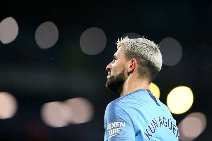 Sergio Aguero in action for Manchester City.