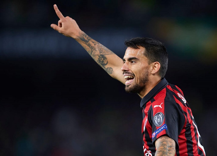 Suso in action for AC Milan