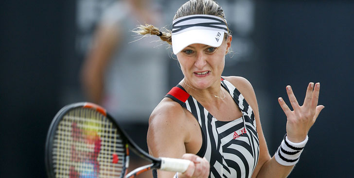 Kristina Mladenovic in action.