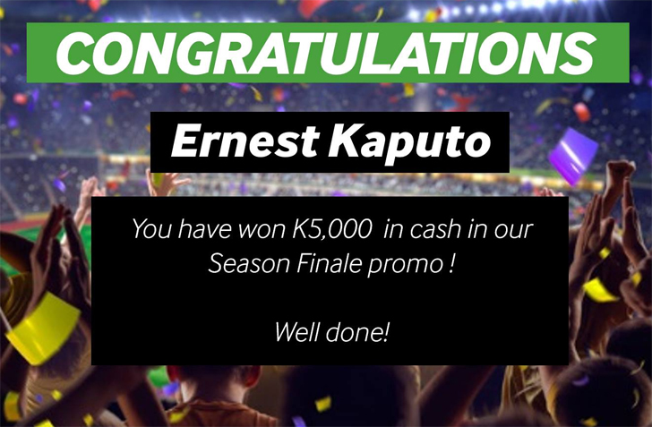 Ernest Kaputo won K5,000 with Betway