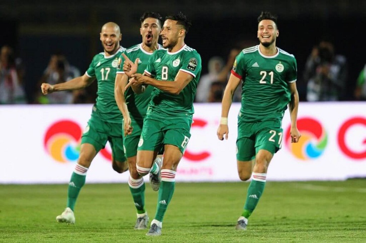Youcef Belaili in action for Algeria